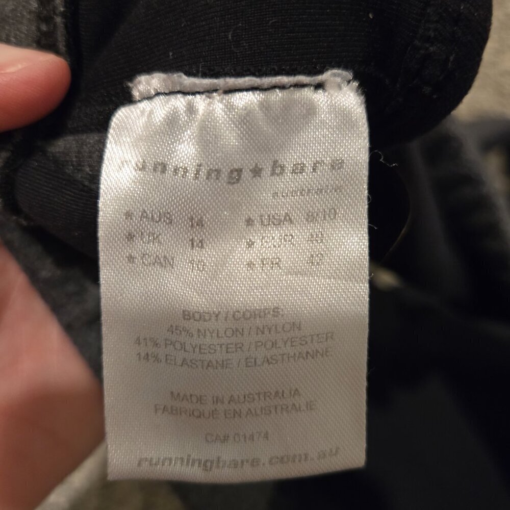 Running Bare Gray Zip Front Sports Bra 8/10 - Picture 3 of 3
